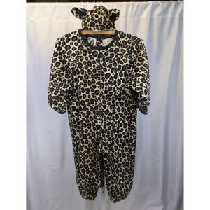 Kids Small Leopard‎ Costume Animal Onesie Hood Tail Homemade Halloween Dress Up